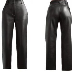 Aritzia Babaton Faux Vegan Leather Command Crop Pants Black Size 4